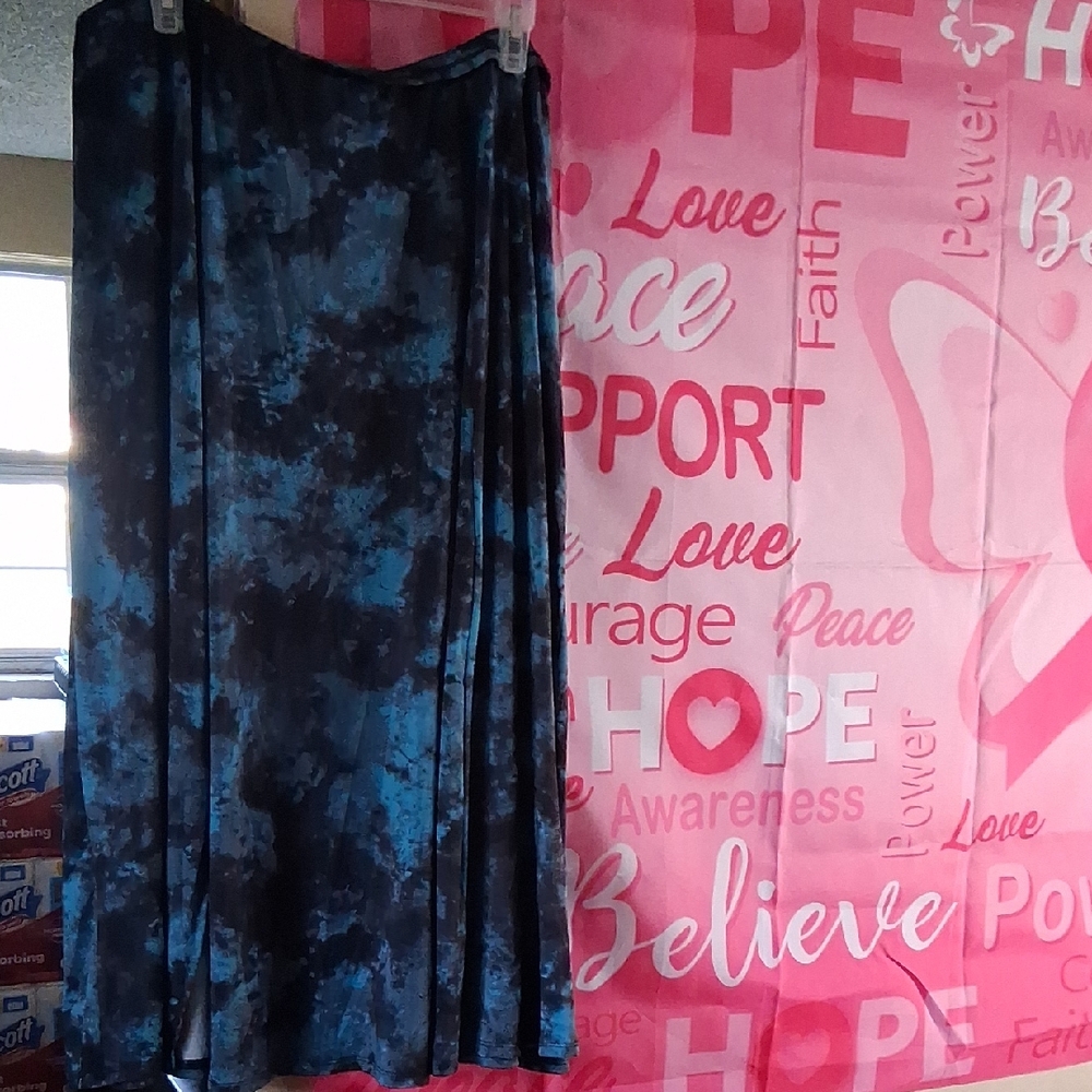 LuLaRoe Blue and Black A-Line Skirt